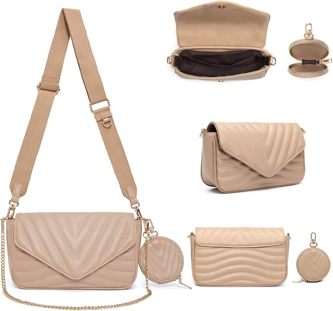 Small Quilted Crossbody Bags for Women Stylish Designer Purses and Handbags with Coin Purse inclu... | Amazon (US)