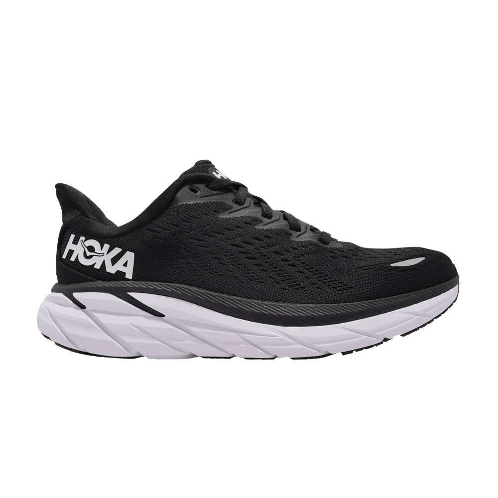Hoka One One Wmns Clifton 8 Wide 'Black White' | GOAT