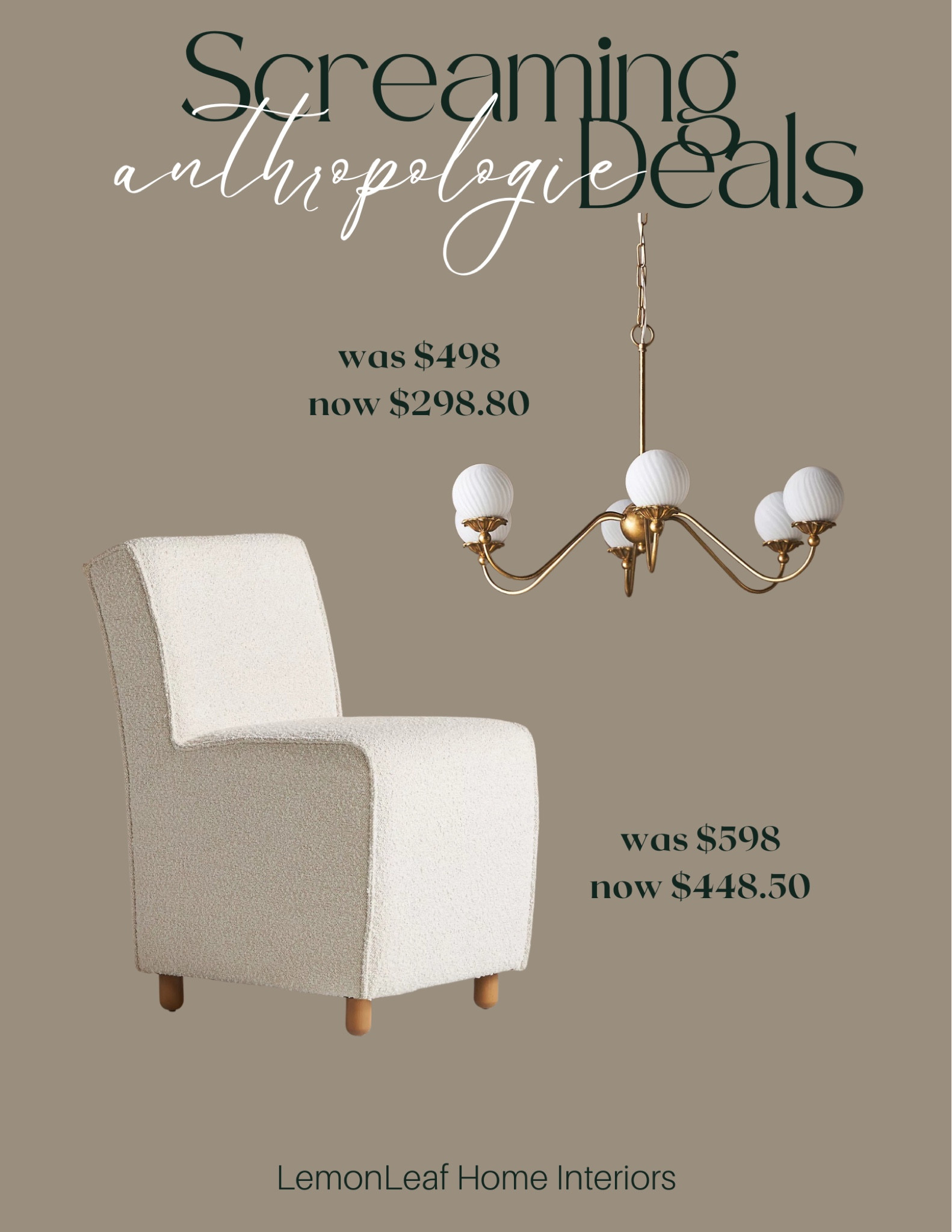 Screaming deal on this gorgeous Anthropologie dining chair and chandelier! 40% off



#LTKhome #LTKstyletip #LTKsalealert
