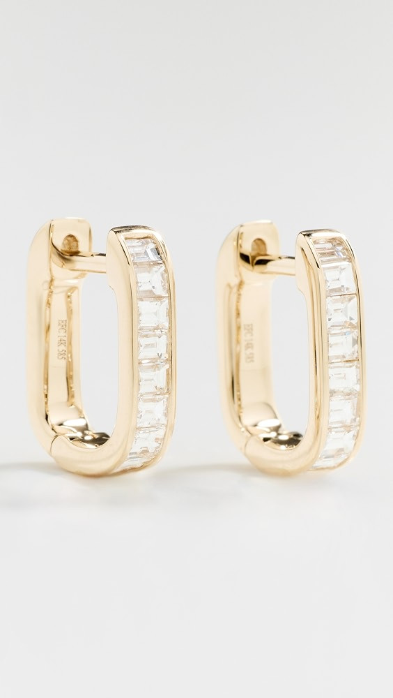 14k Gold Baguette Jumbo Lola Huggie Earrings | Shopbop