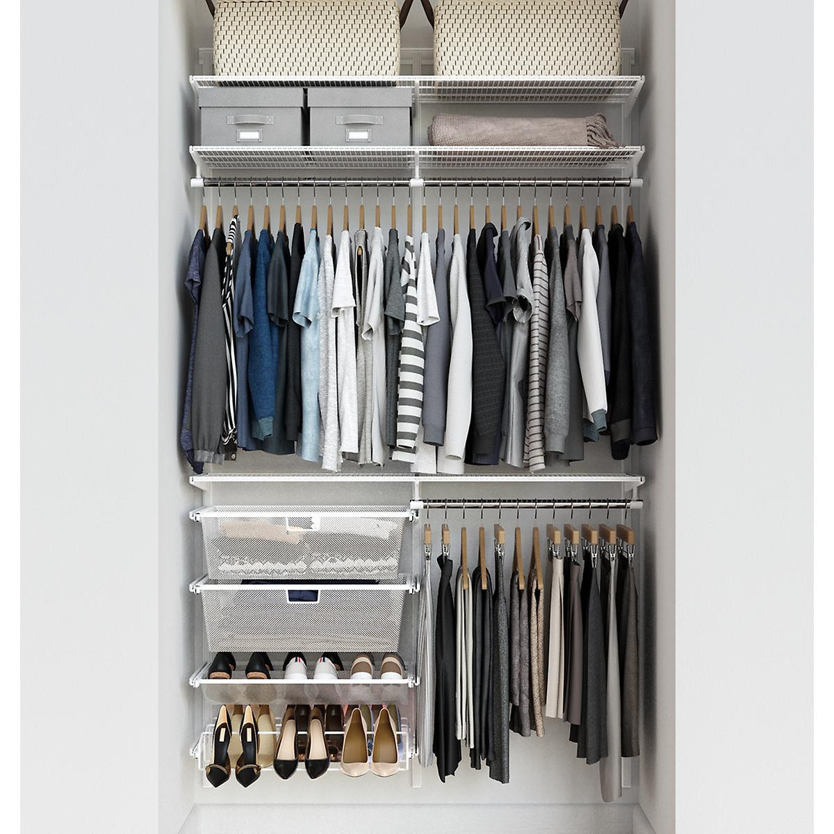 Elfa Classic 4' White Reach-In Closet | The Container Store