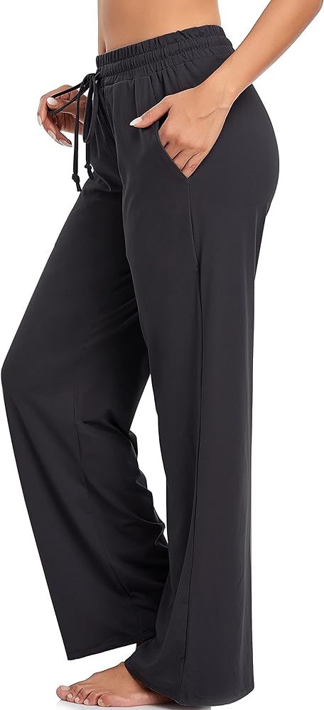 ADANIKI Sweatpants Women Yoga Pants with Pockets for Women Pajamas Work Pants Wide Leg Drawstring... | Amazon (US)