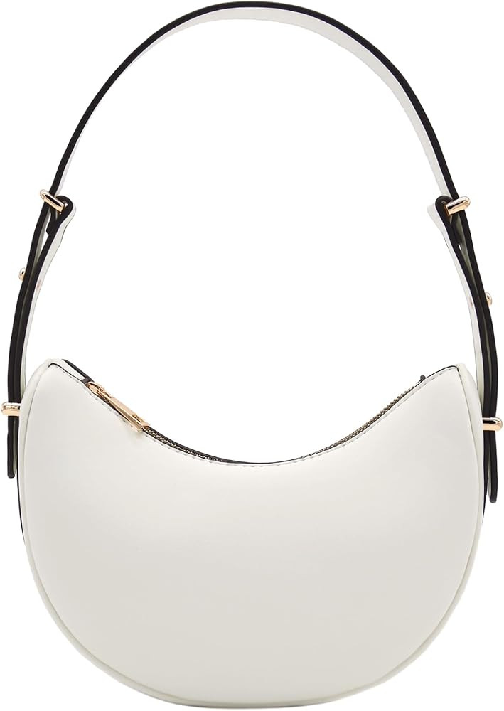 Small Crescent Smooth PU Leather Underarm Shoulder Bag | Amazon (US)