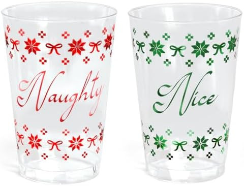 xo, Fetti Naughty + Nice Plastic Cups | 30 pcs 12 oz | Red Christmas Drinkware, Green Xmas Decora... | Amazon (US)