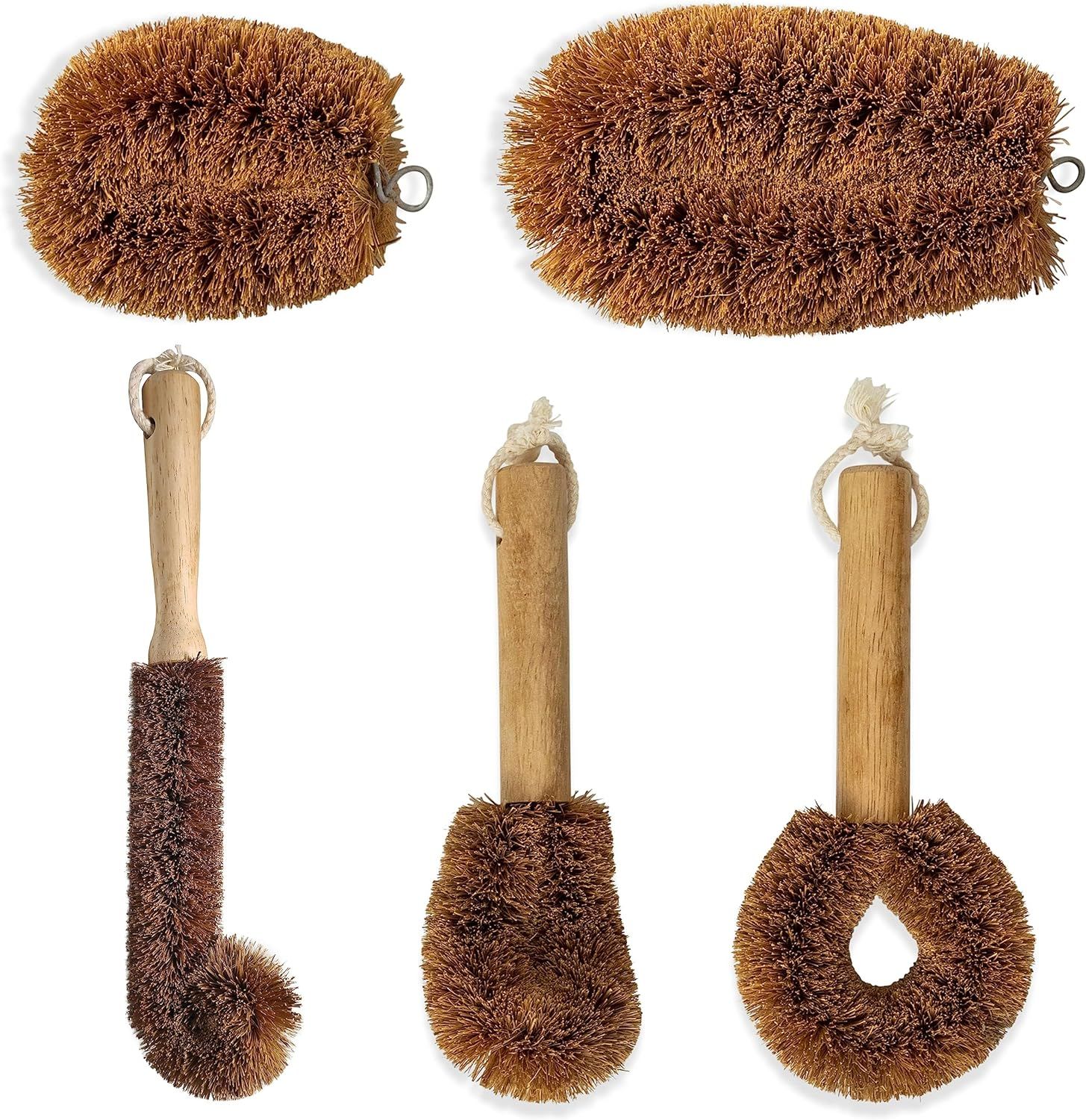 Mega Eco Brush Collection - Set of 5 Natural Wooden & Tawashi Brushes for Kitchen and Household U... | Amazon (US)