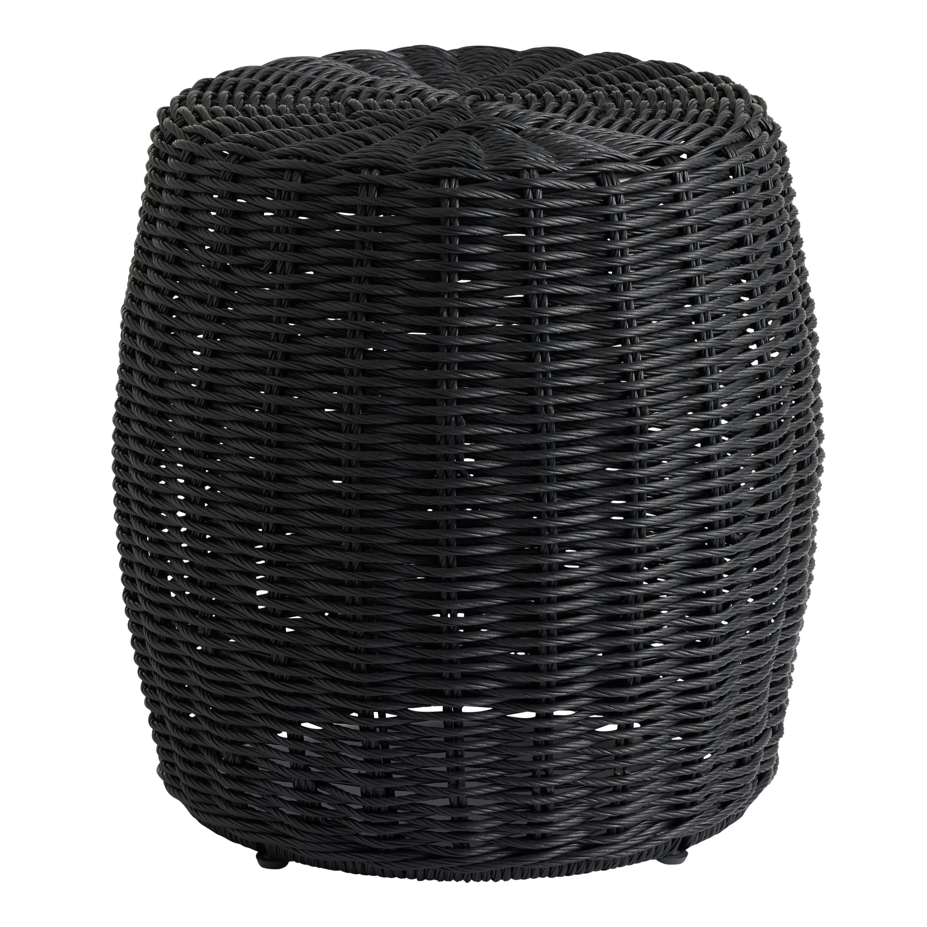 Merin Round Twisted All Weather Wicker Outdoor Side Table | World Market