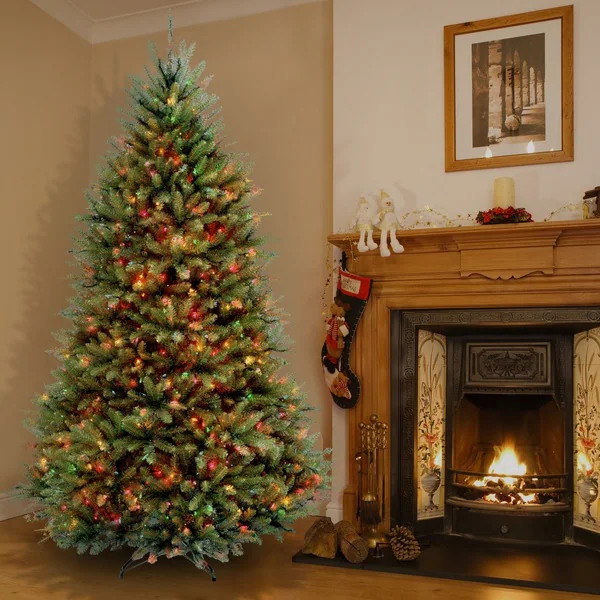 6.5-foot Dunhill Fir Pre-lit or Unlit Artificial Hinged Christmas Tree | Bed Bath & Beyond