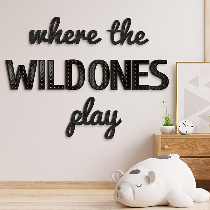 Where the Wild Ones Play Nursery Sign Wooden Playroom Wall Decor Playroom Sign Decoration Word Pl... | Amazon (US)