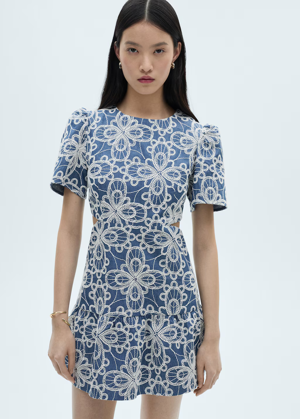 Flower embroidered ruffled dress - Women | MANGO USA | Mango (US/MX/AU)