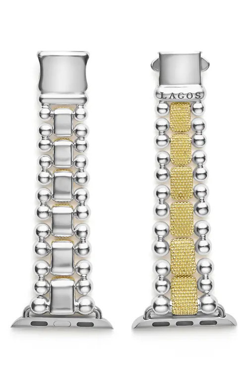 LAGOS Smart Caviar Lux Apple Watch® Watchband in Gold/Silver at Nordstrom, Size 7 | Nordstrom