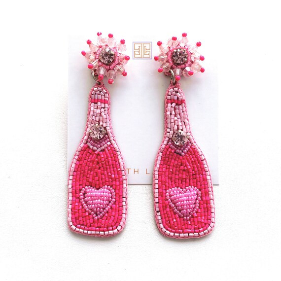 All Pink Champagne Earrings | Etsy (US)