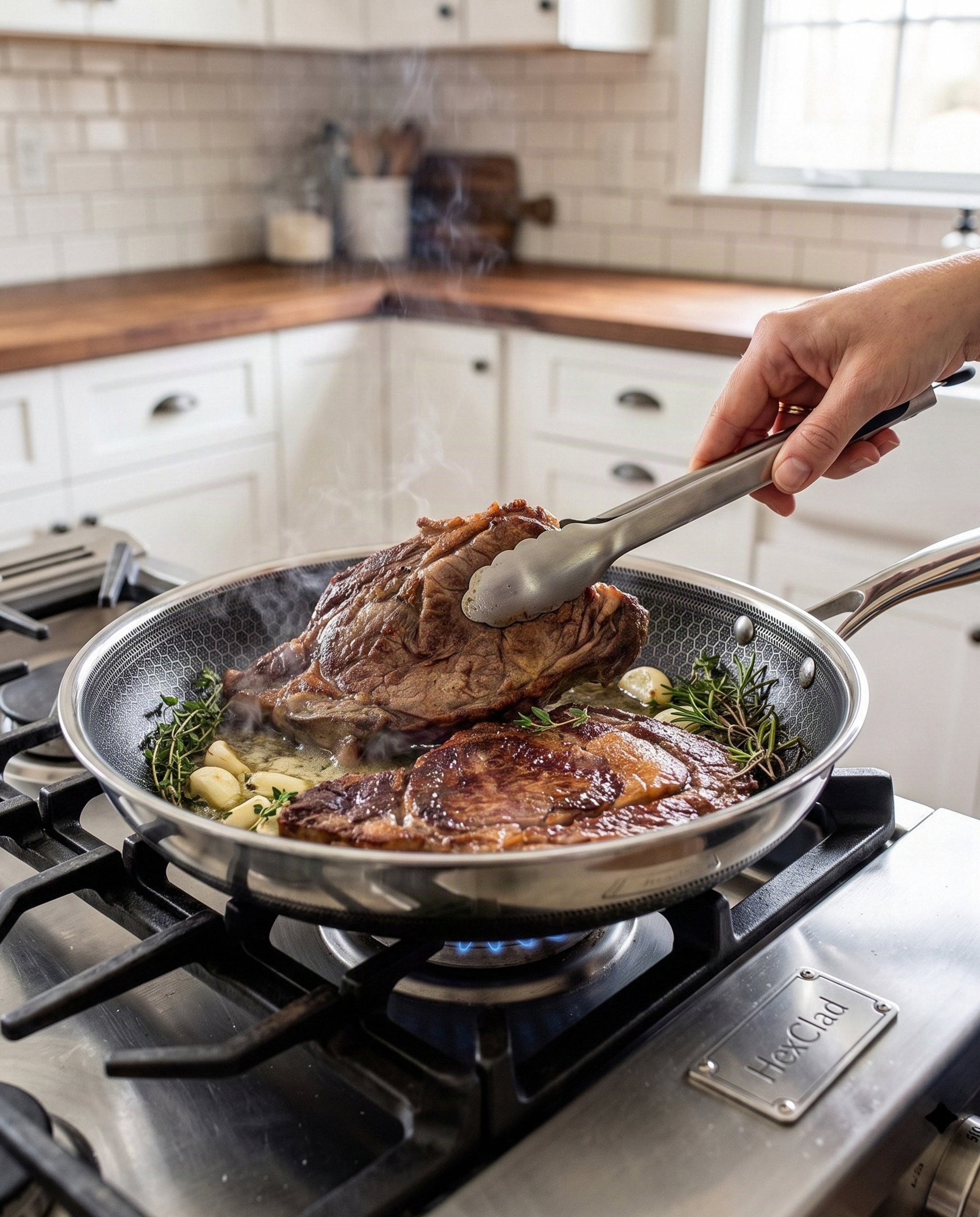 Ribeye Steaks in Hexclad Frying Pan 
BUY HERE: https://amzn.to/4hsZ9EZ

#hexclad #cookwareset #fryingpan #GordonRamsay #chefquality #kitchenmusthaves #steakfordinner #steakdinner #CommissionsEarned 

 #LTKdayinmylife #LTKfoodie #LTKHome