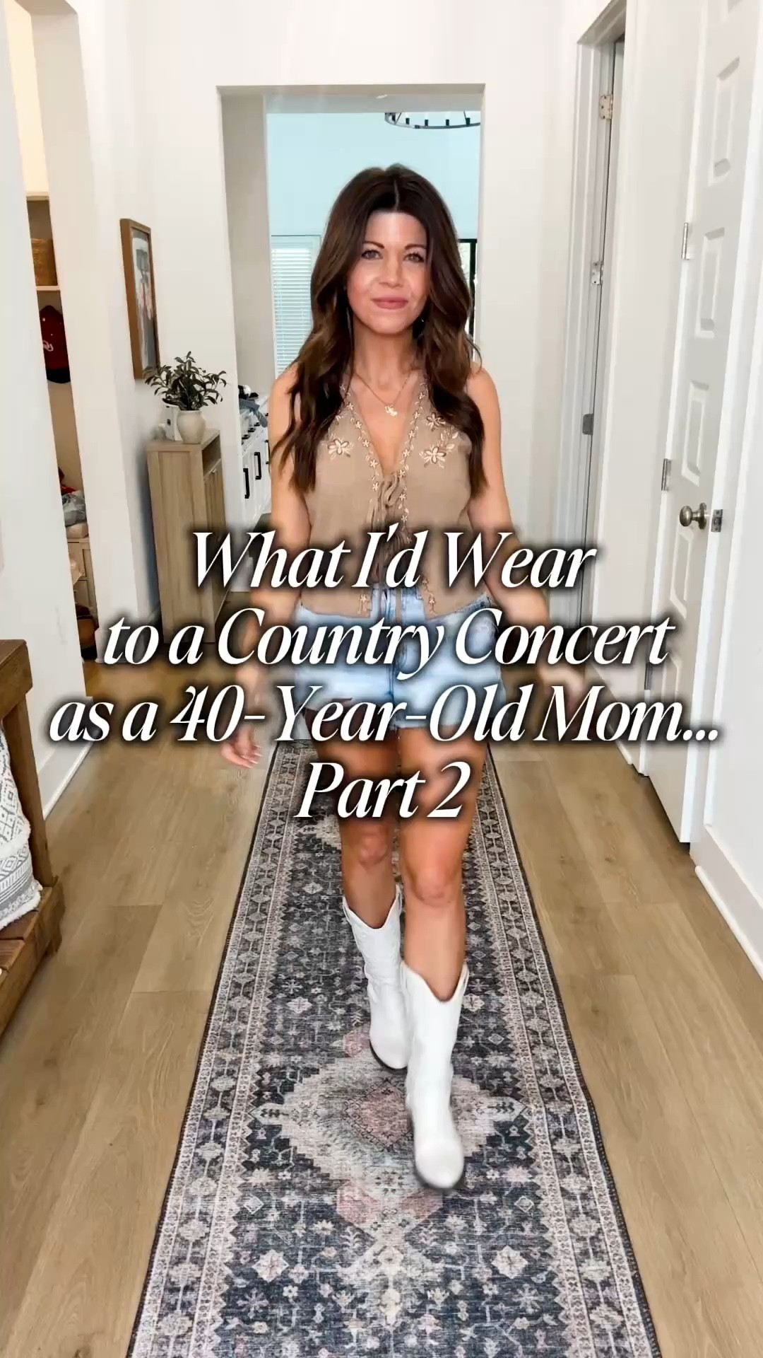 If you’re a 40-year-old mom and wondering what to wear… THIS is it 🤠🔥
This cute @wdirara vest, denim shorts, and boots = effortless + flattering every time
Save this for your next concert! 

#LTKFestival #LTKmomlife #LTKOver40