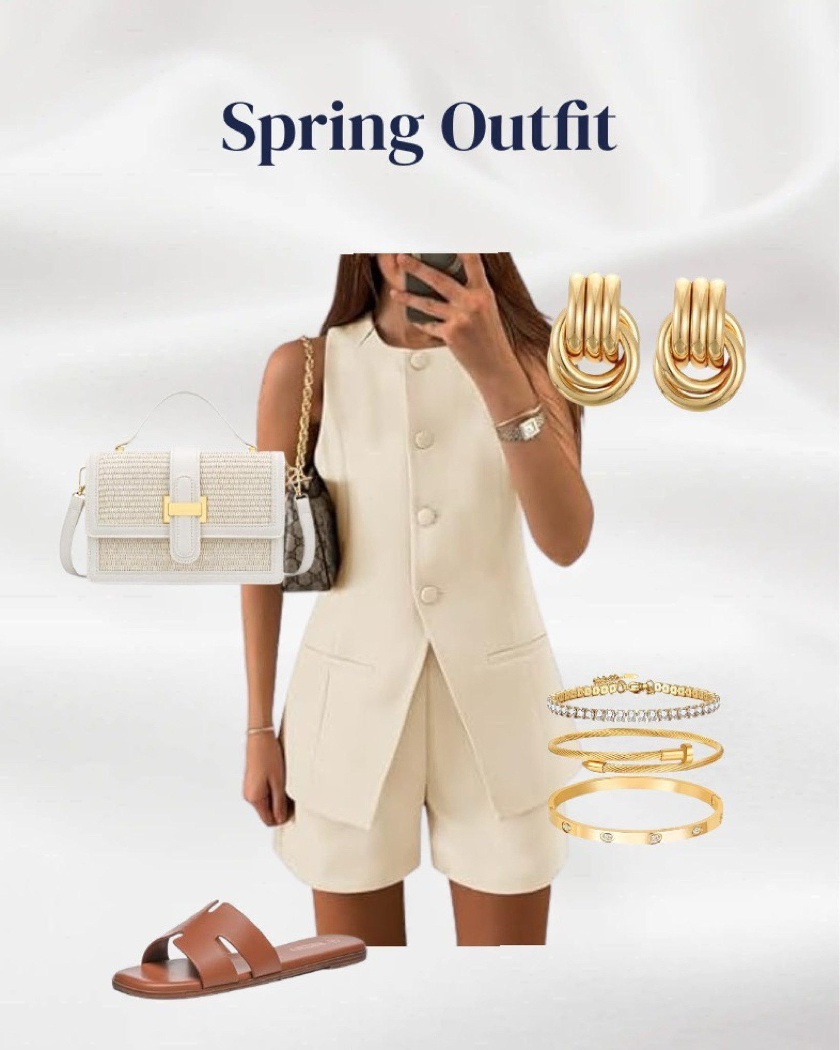 Chic Spring Outfit from Amazon Neutral tones + gold accessories = effortless elegance! This tailored cream set is perfect for brunch, vacation, or spring events.

#LTKFindsUnder50 #LTKWorkwear #LTKMidsize