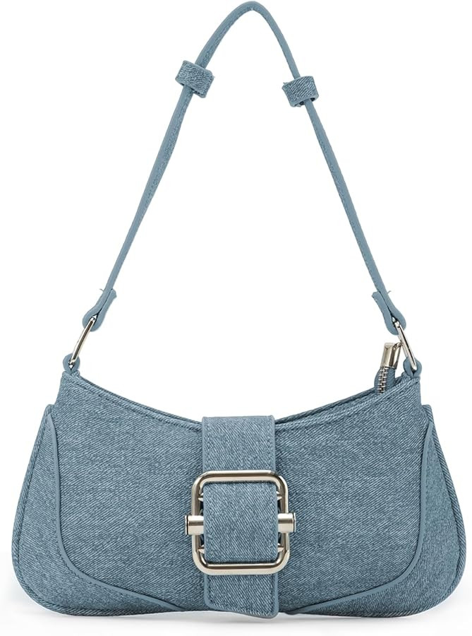 GOKTOW Denim Mini Hobo Bag for Women,Jean Purse Shoulder Handbags,Y2K Canvas Purse Tote Bag | Amazon (US)