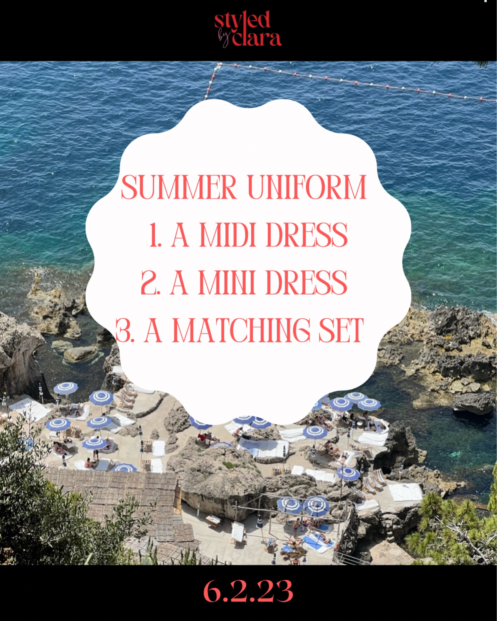 Easy Summer go-to outfits 
1. A midi dress. Always chic
2. A mini dress. To keep you cool
3. A matching set 

#LTKSeasonal #LTKtravel #LTKstyletip