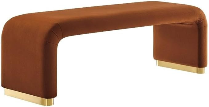 Modway EEI-6734-BRA-RUS Koda Performance Velvet Waterfall Long Bench, Brass Rust | Amazon (US)