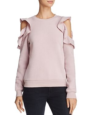 Rebecca Minkoff Gracie Ruffle Cold Shoulder Sweatshirt - 100% Exclusive | Bloomingdale's (US)