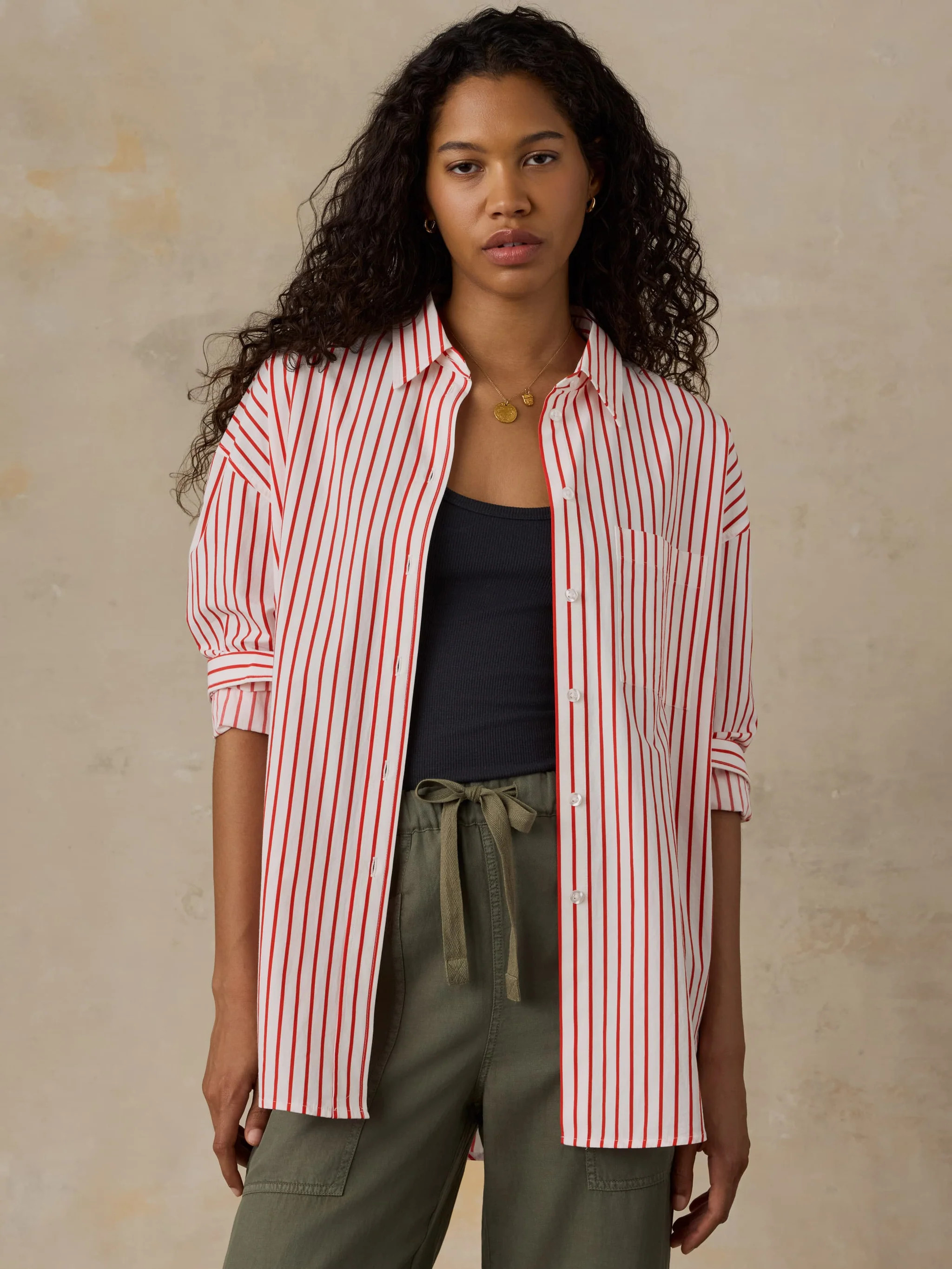 Coastal Poplin Relaxed Shirt - Summer Sail Stripe | Faherty