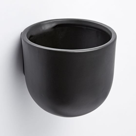 Ceramic Wallscape Planter, Black, 6 | West Elm (US)
