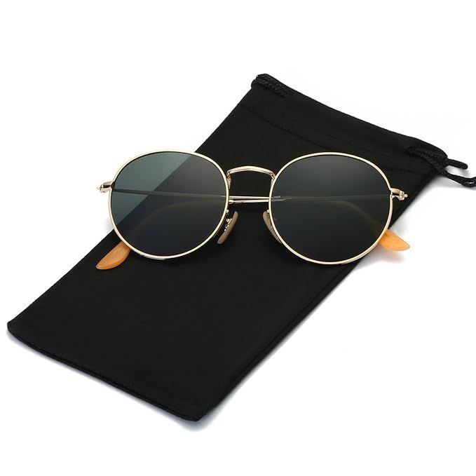 LKEYE Small Unisex Classic Vintage Round Mirror Lens Polarized Sunglasses LK1702 3447 | Amazon (US)