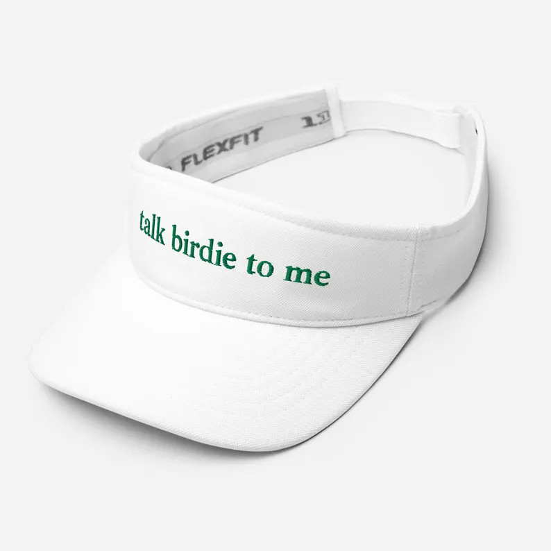 Elevated and Sporty White or Navy Golf Visor - "talk Birdie to Me" - Green Embroidered Text, Play... | Etsy (US)