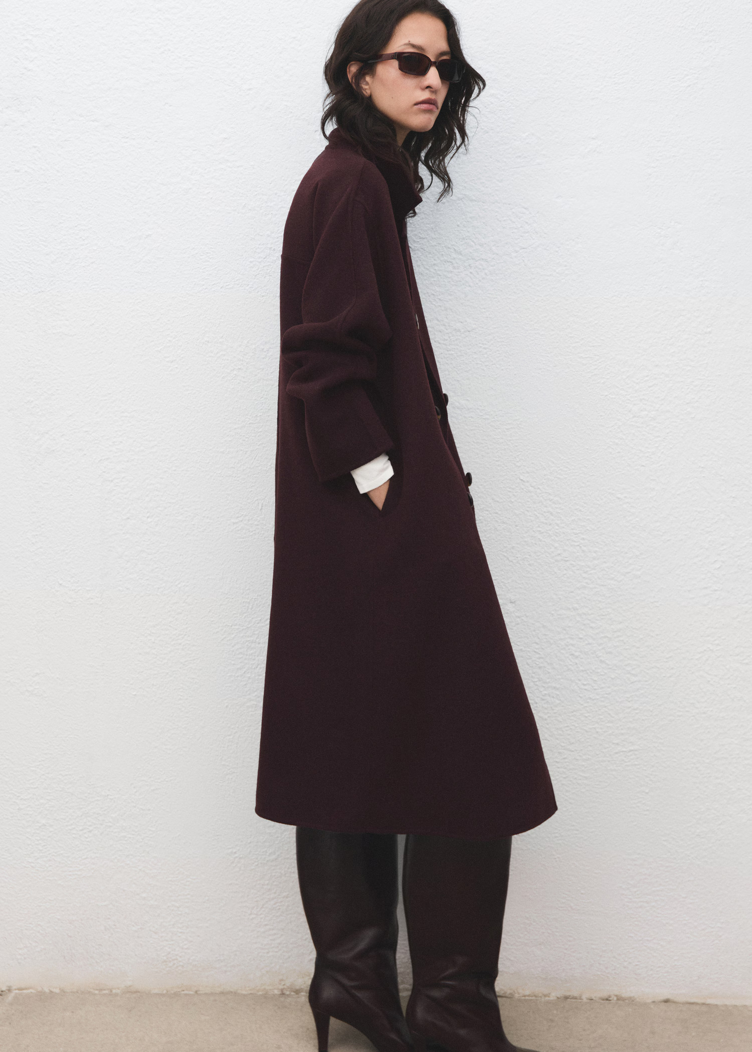 Handmade oversized wool coat - Women | MANGO United Kingdom | MANGO (UK)
