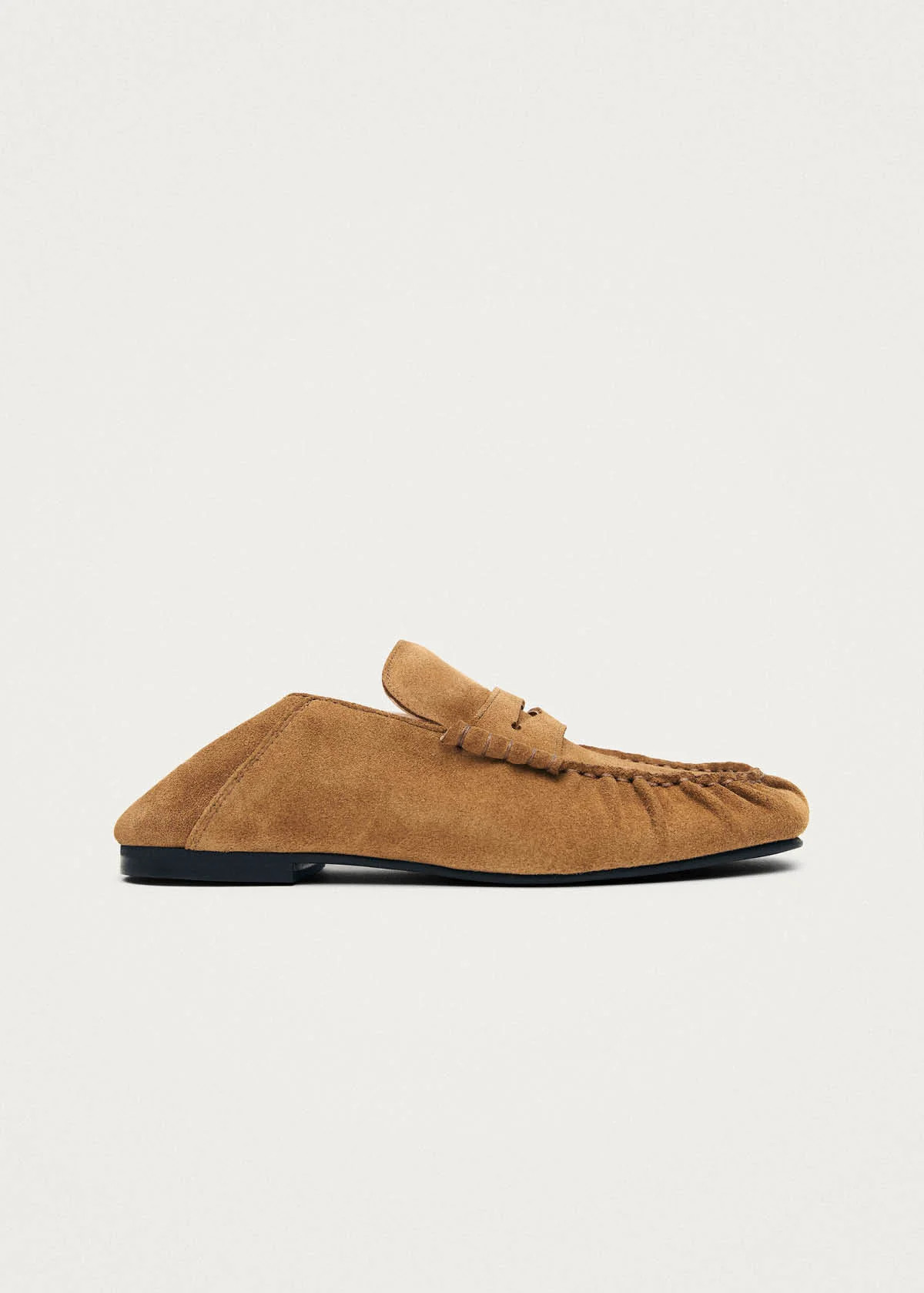 Aven Mule Suede Tan Leather Loafers | ALOHAS (Global)