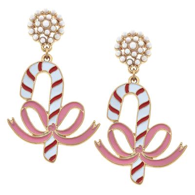CANVAS Style x APStyle Enamel Candy Cane Earrings | CANVAS