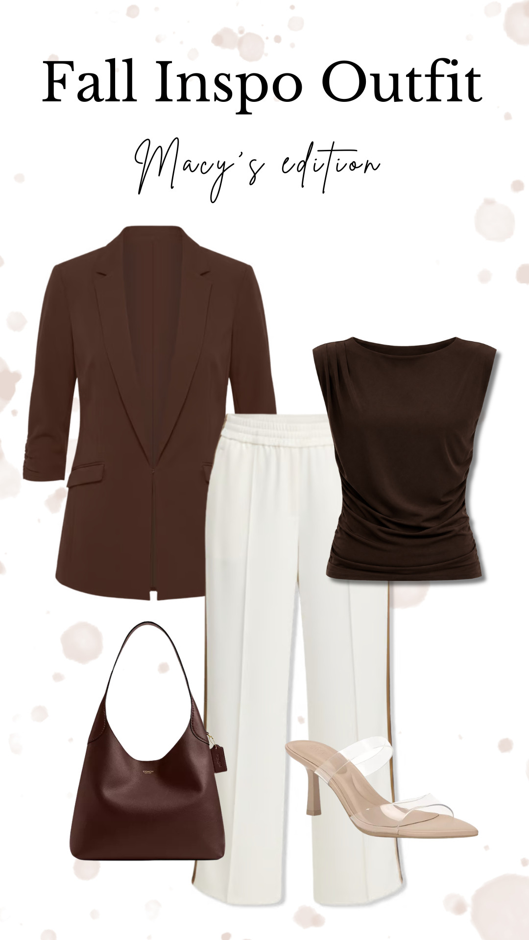 Easy fall outfit from @Macys 🤎 Brown blazer, white pants, and a simple top.

#FallOutfit #MacysFinds #FallFashion #OutfitInspo 

 #LTKfoodie #LTKSeasonal #LTKU