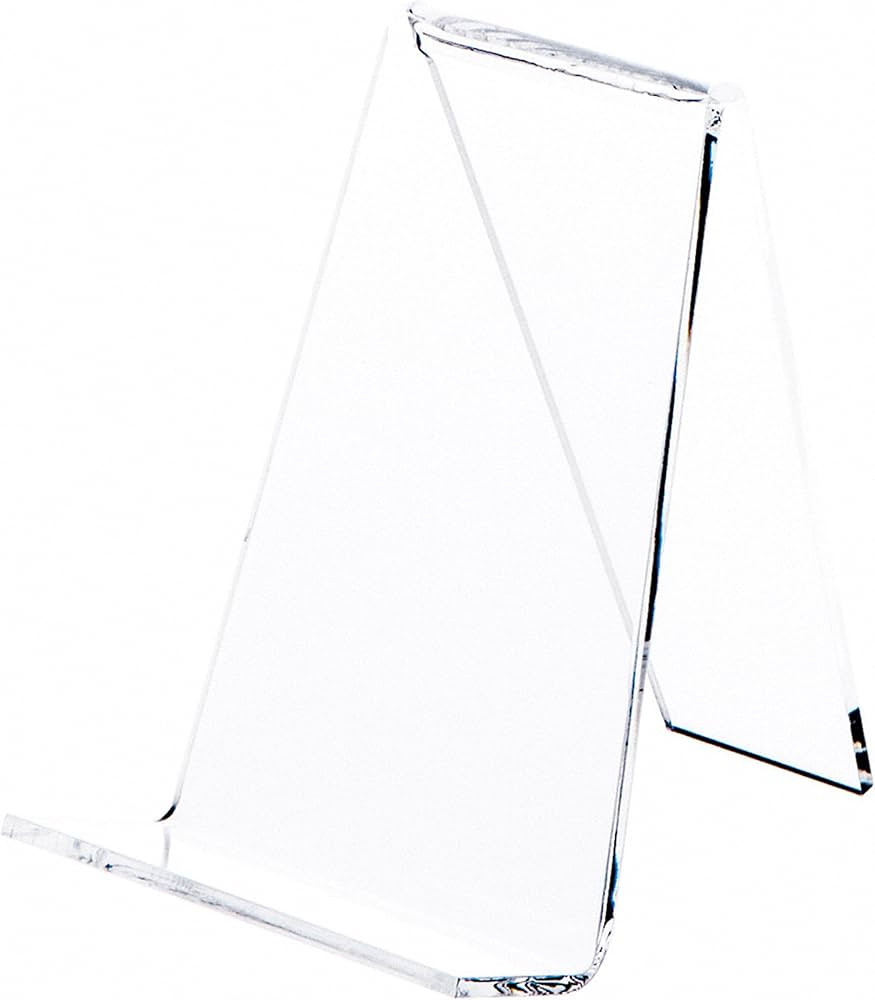 Plymor Clear Acrylic Book Easel with 1.125" Flat Ledge, 3.625" W x 4.25" D x 4.875" H | Amazon (US)