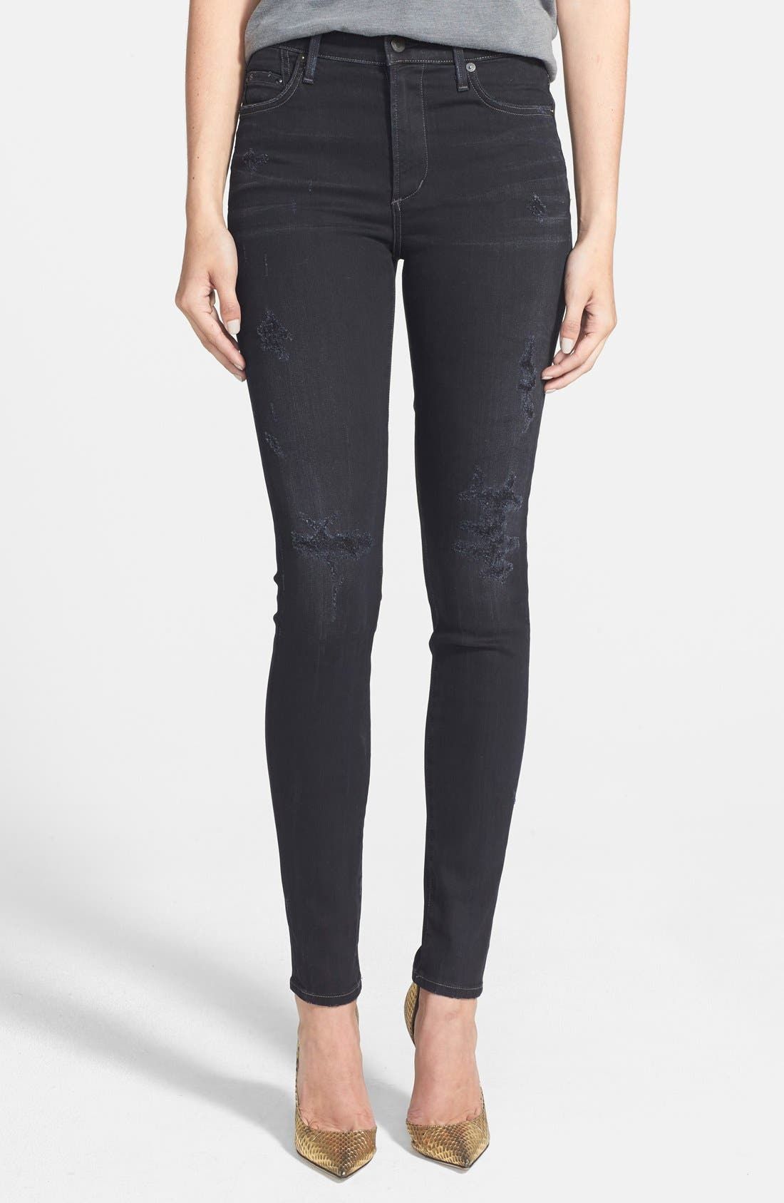 'Rocket' Distressed High Rise Skinny Jeans (Porter) | Nordstrom