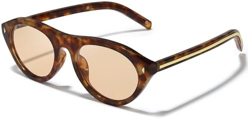 Oval Cat Eye Sunglasses for Women Trendy Retro Cateye Frame with UV Protection for Traveling or D... | Amazon (US)