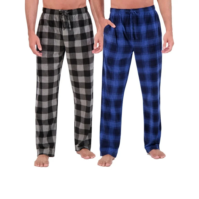 Hanes Men's Cozy Microfleece Pajama Sleep Pants, 2-Pack, Sizes S-2XL | Walmart (US)