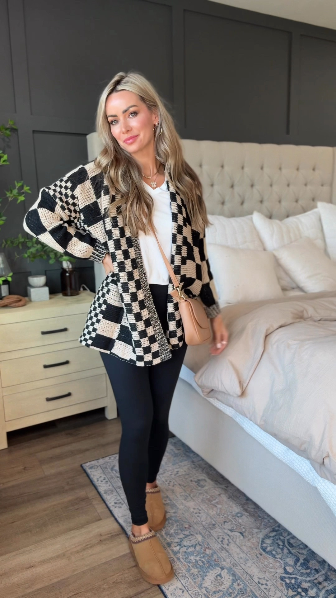 Easy casual outfit idea from Amazon with basics you probably already have in your closet. My white tea is part of a two pack and it’s currently on sale. I threw on this oversized checkered cardigan in my favorite black yoga pants. Paired it with these UGG look for less slippers and you have an easy Amazon fashion outfit.

#LTKWatchNow #LTKSaleAlert #LTKCyberWeek