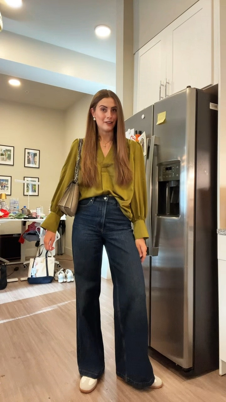 Match Day Happy Hour OOTD!! These jeans have become a fast favorite & are 100% worth the money! The high waist & wide leg are so flattering!! I’m 5’10” & the length is plenty long🍸✨

Spring fashion, spring outfit, jeans, denim, pistola, dark wash denim, high waisted denim, wide leg denim, casual outfit, date night outfit 

#LTKSeasonal #LTKootd #LTKWorkwear