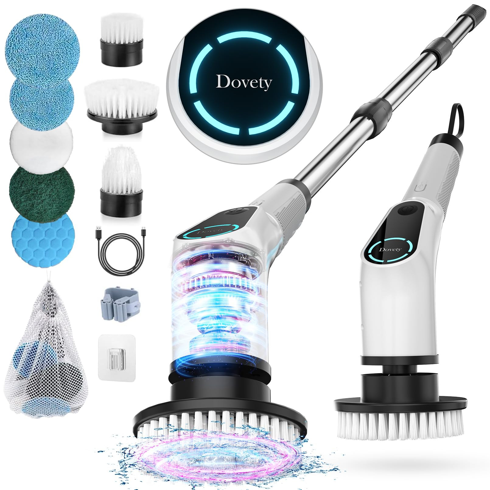 Electric Spin Scrubber, Cordless Cleaning Brush, Shower Scrubber with 8 Replaceable Brush Head, P... | Amazon (US)