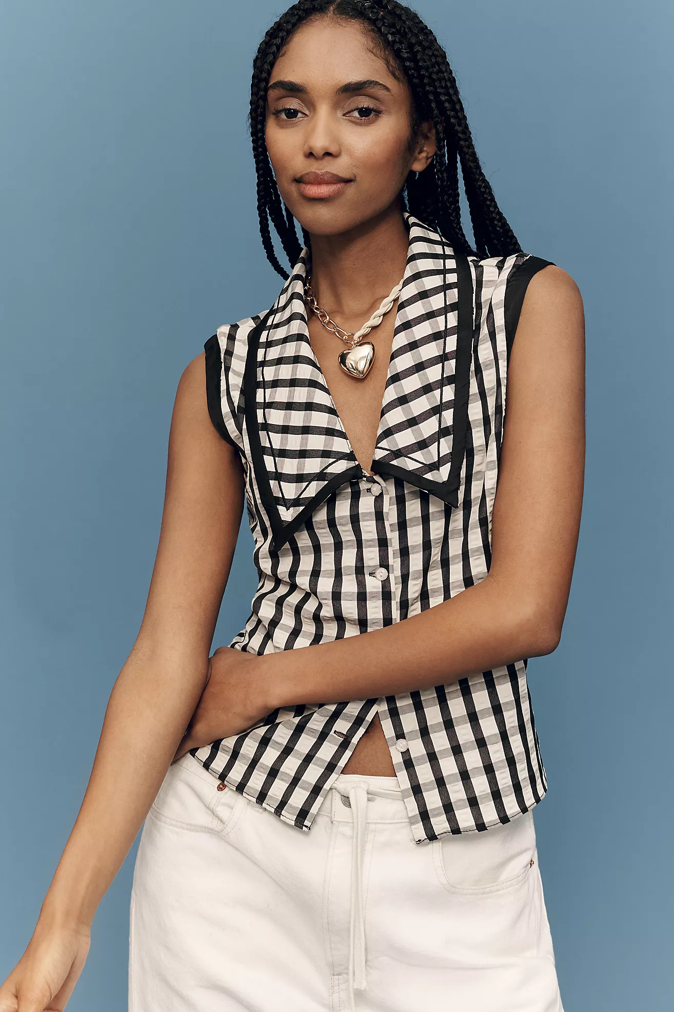 Bishop + Young Essex Sleeveless Collared Top | Anthropologie (US)