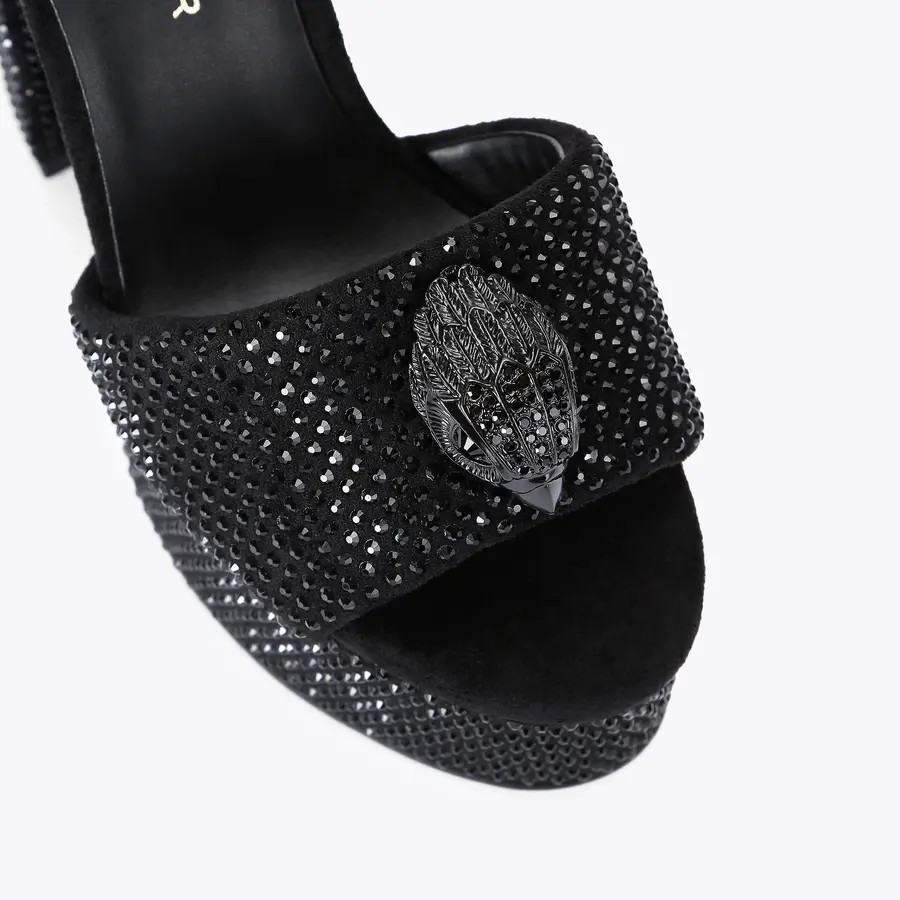KENSINGTON PLATFORM SDL Black Velvet Platform Heels by KURT GEIGER LONDON | Kurt Geiger UK