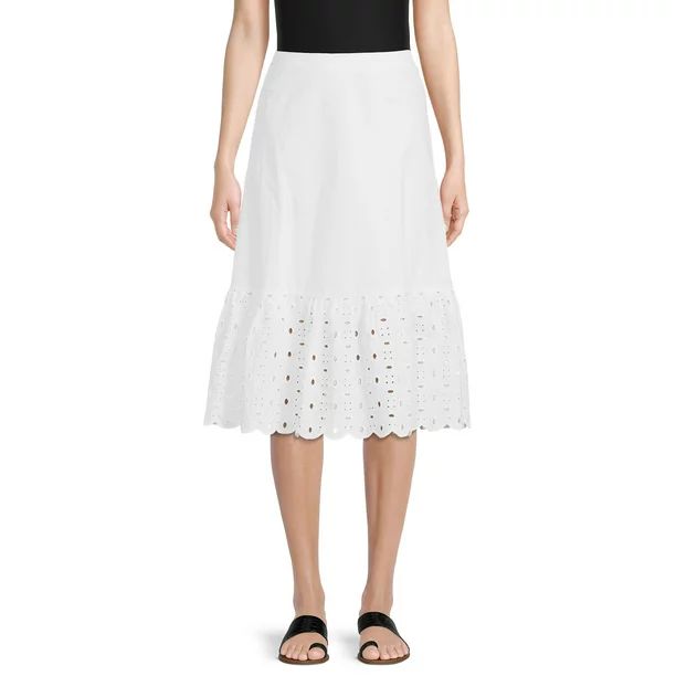 The Get Women's Eyelet Midi Skirt | Walmart (US)