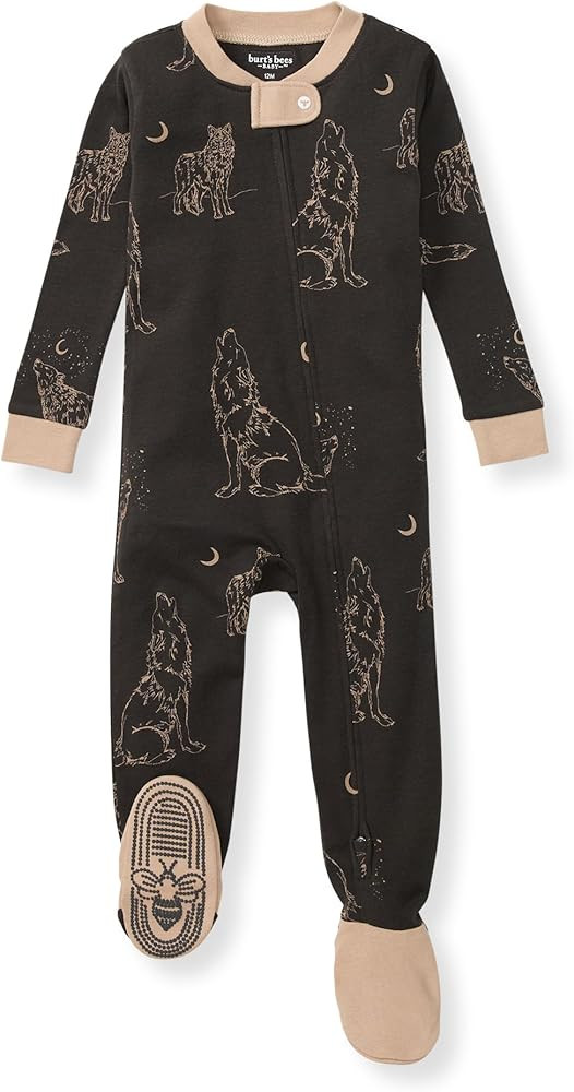Burt's Bees Baby Boys' Pajamas, Zip-Front Non-Slip Footed Sleeper, Organic Cotton | Amazon (US)
