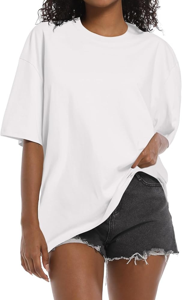 Womens Washed Vintage Oversized T-Shirt Casual Baggy Streetwear Boyfriend Tee Workout Short Sleev... | Amazon (US)
