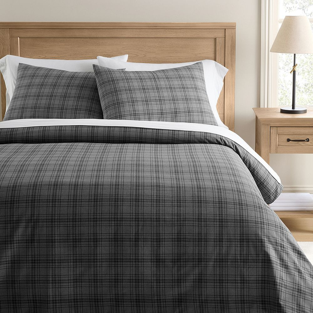 Stone Plaid Duvet Cover | Pottery Barn Teen