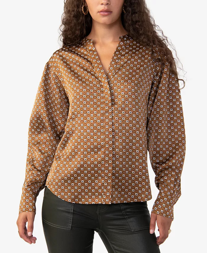 Sanctuary Women's Long-Sleeve Geo-Print Blouse & Reviews - Tops - Women - Macy's | Macys (US)