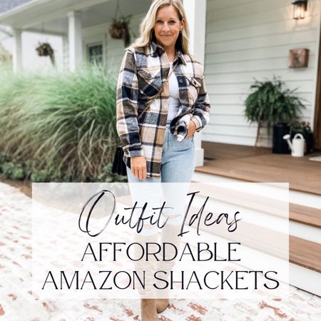 Fall outfit ideas with affordable shackets from Amazon and other staple closet pieces. Everything is tts! 

#LTKunder50 #LTKSeasonal #LTKstyletip
