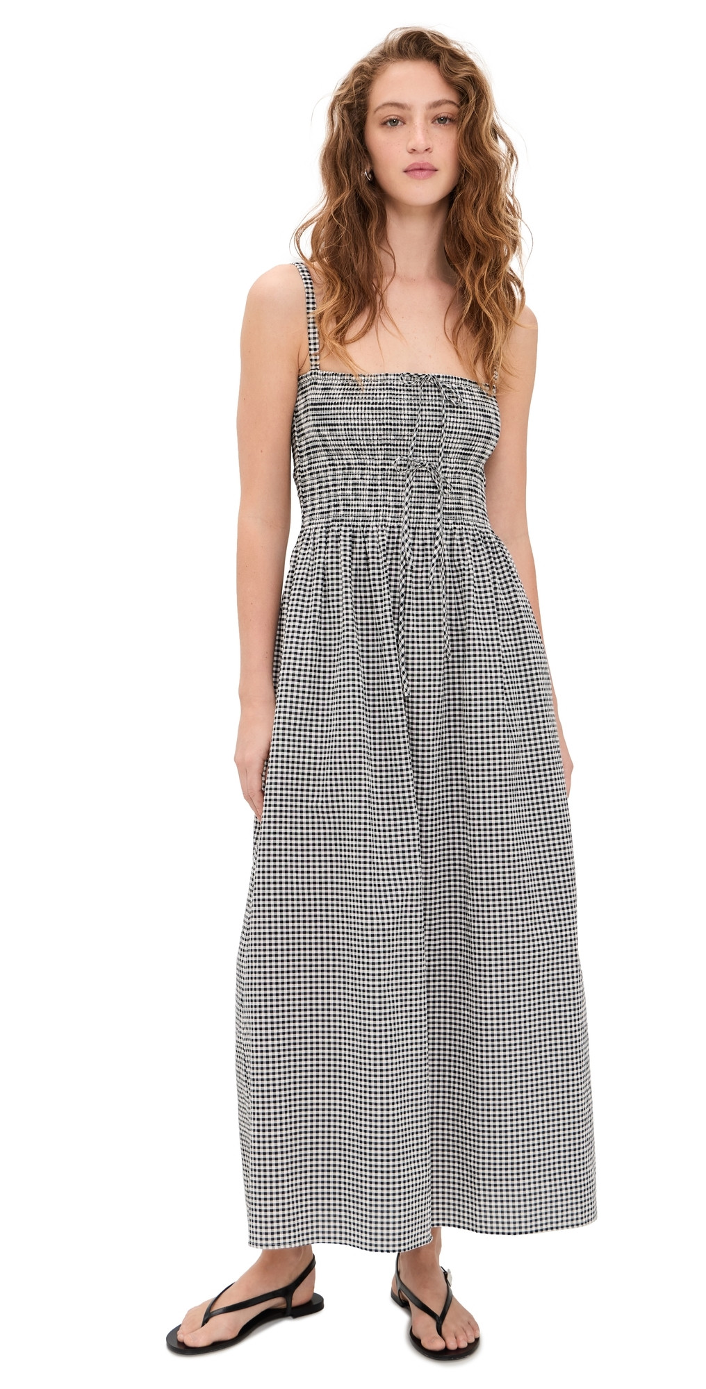 Hill House Home The Larissa Nap Dress Black/Sand Gingham XL | Shopbop