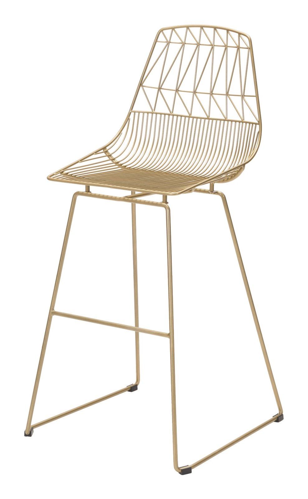 Modern Deco Contemporary Bar Side Stool Chair Barstool, Set of 2, Gold, Steel Metal | Walmart (US)