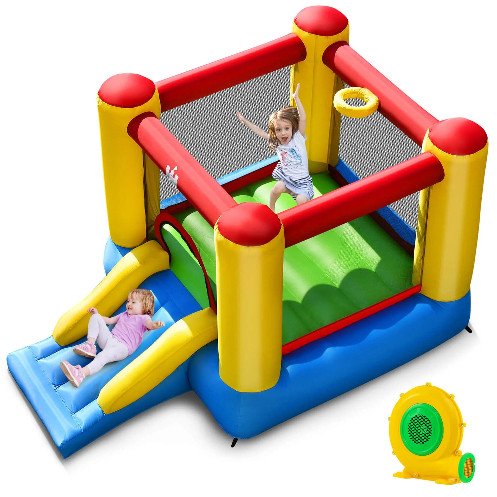 Costway Inflatable Bouncer Kids Bounce House Jumping Castle Slide with 480W Blower | Walmart (US)