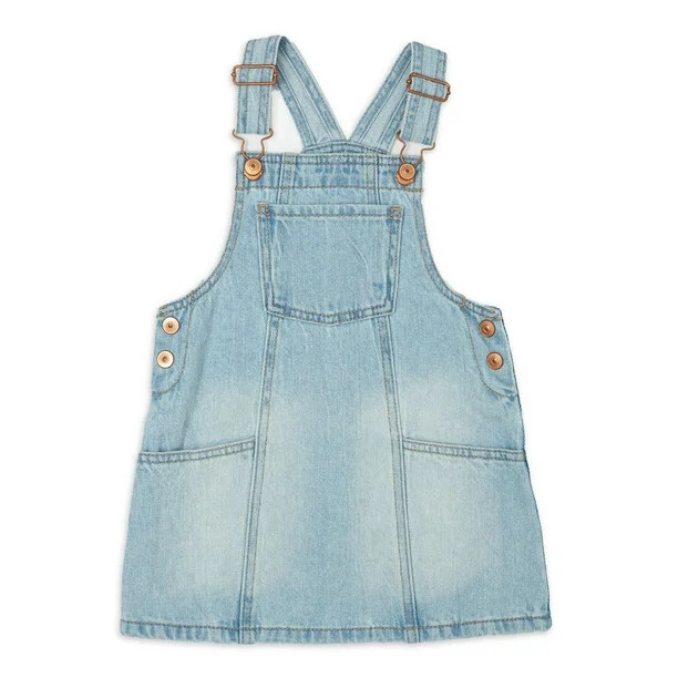 Wonder Nation Toddler Girls Denim Jumper, Sizes 2 Toddler-18 Months | Walmart (US)