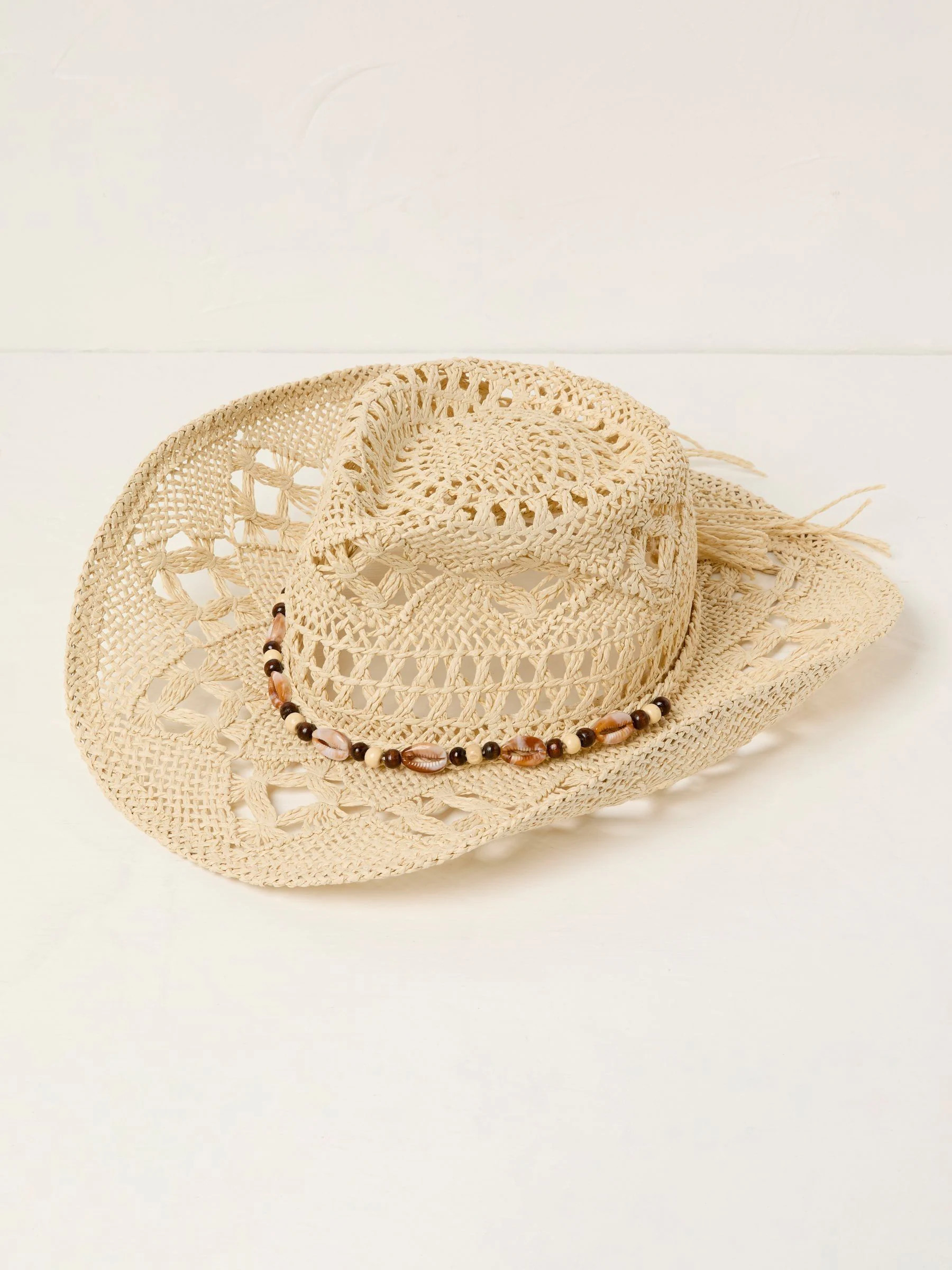 FatFace Natural Straw Cowboy Hat | Fat Face